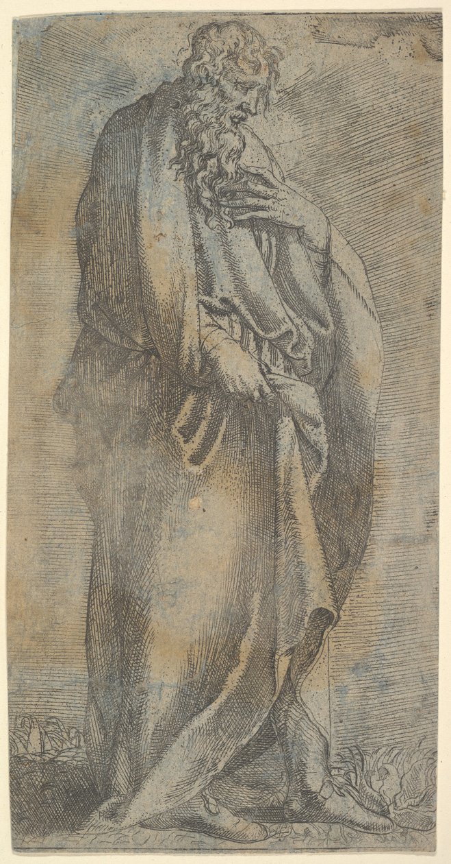Figura masculina fortemente drapeada, século XVI. de Unbekannt