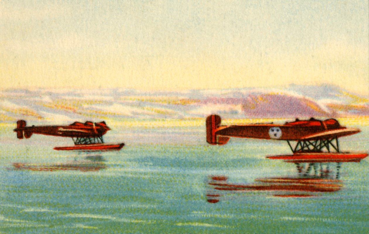 Hidroaviões Heinkel HE 5 utilizados na busca de Umberto Nobile, Polo Norte, 1928, 1932. de Unbekannt