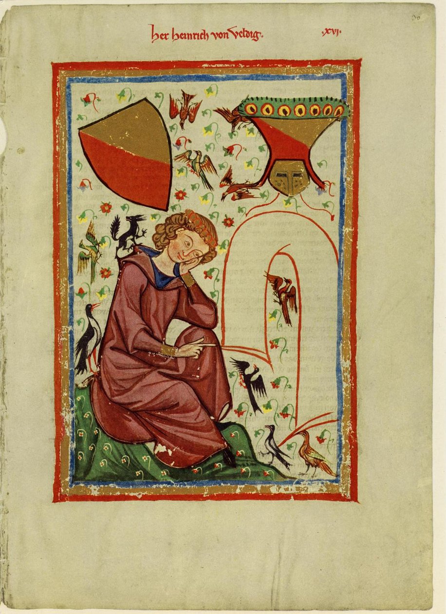 Heinrich von Veldeke, do Codex Manesse, entre 1305 e 1340 de Unbekannt