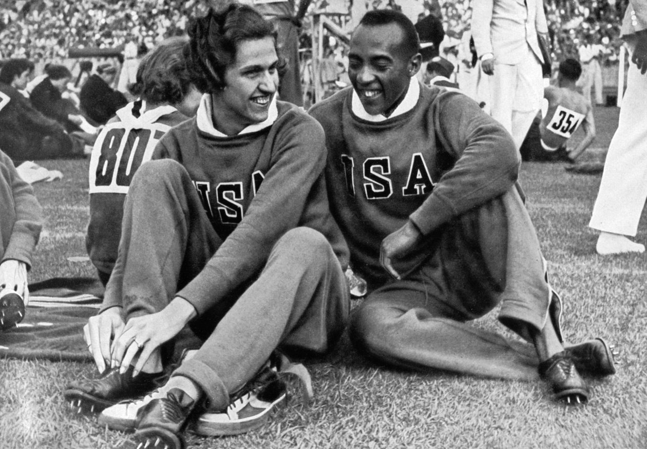 Helen Stephens e Jesse Owens, atletas americanos, Jogos Olímpicos de Berlim, 1936 de Unbekannt