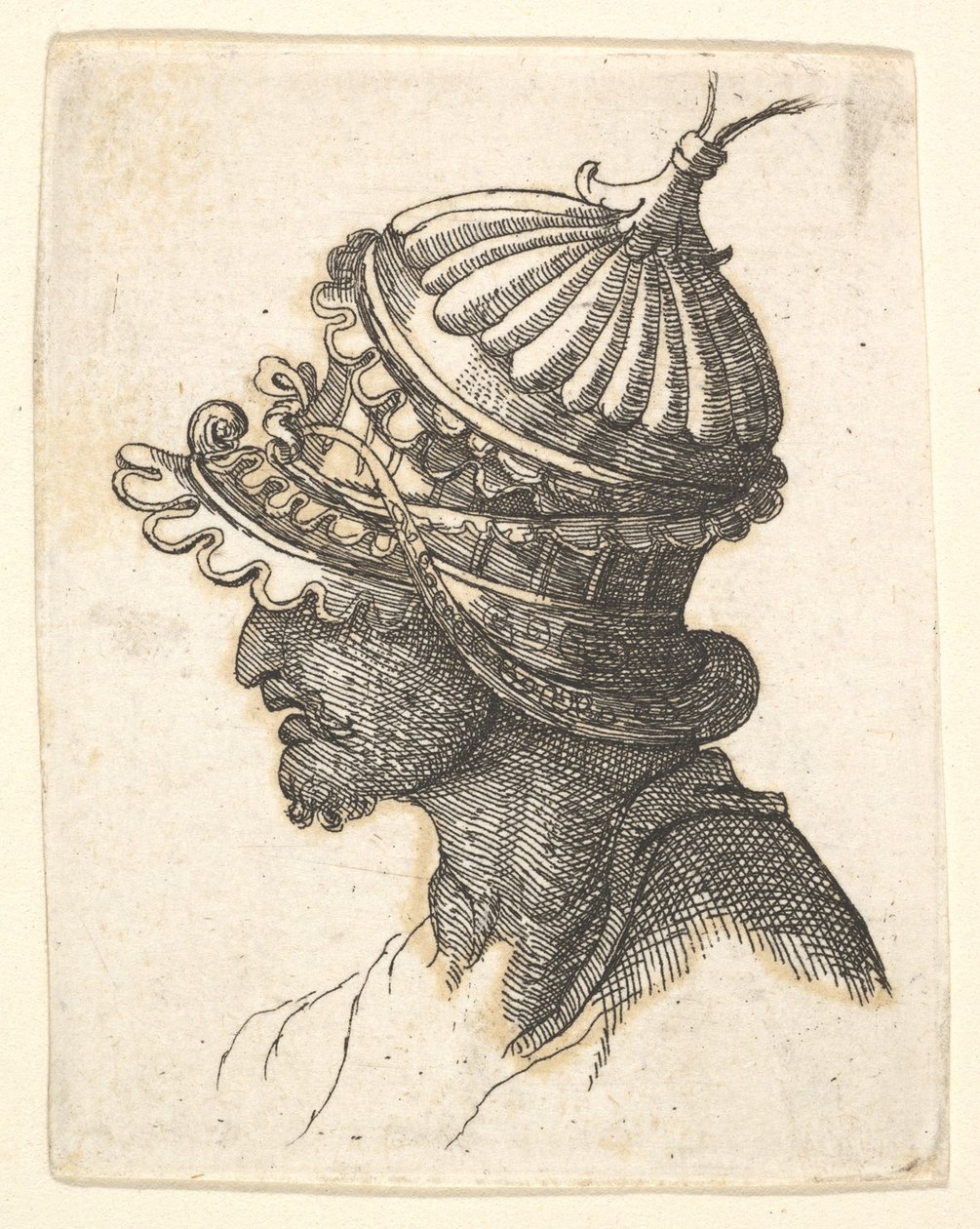 Cabeça com capacete, século XVII. de Unbekannt