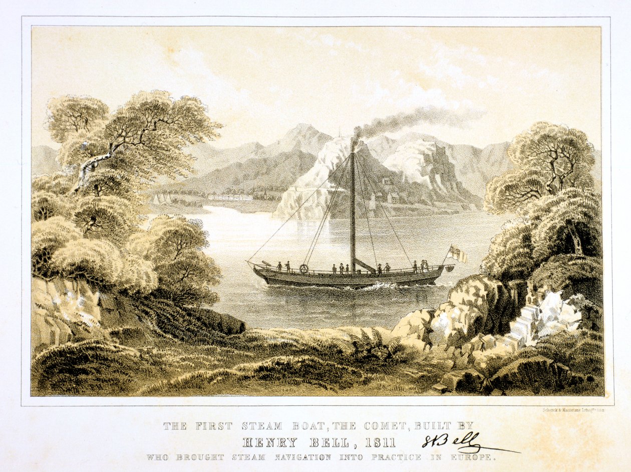 Barco a vapor Henry Bells Cometa de 1811, 1856. de Unbekannt