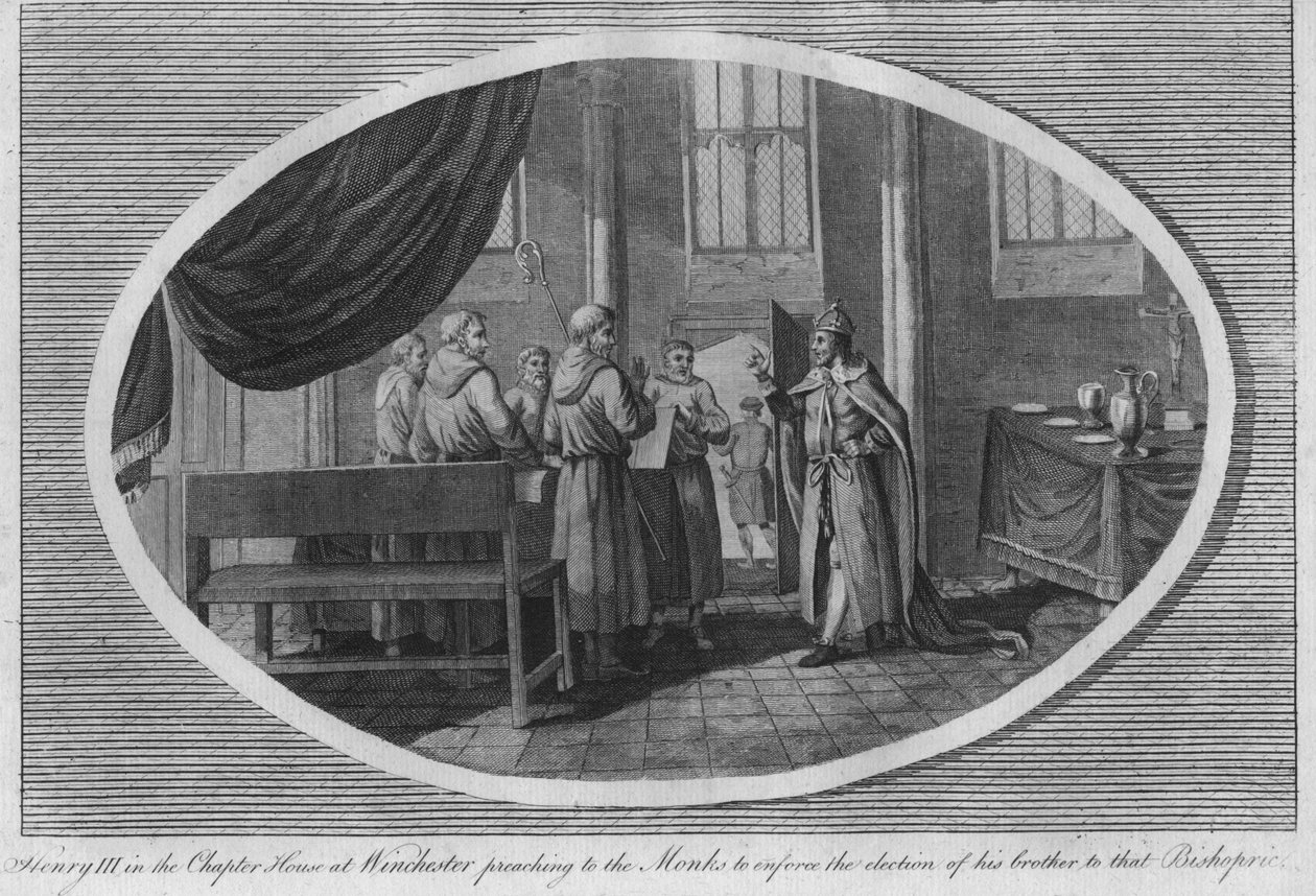 Henrique III na casa capitular da Catedral de Winchester, 1250 1793 de Unbekannt
