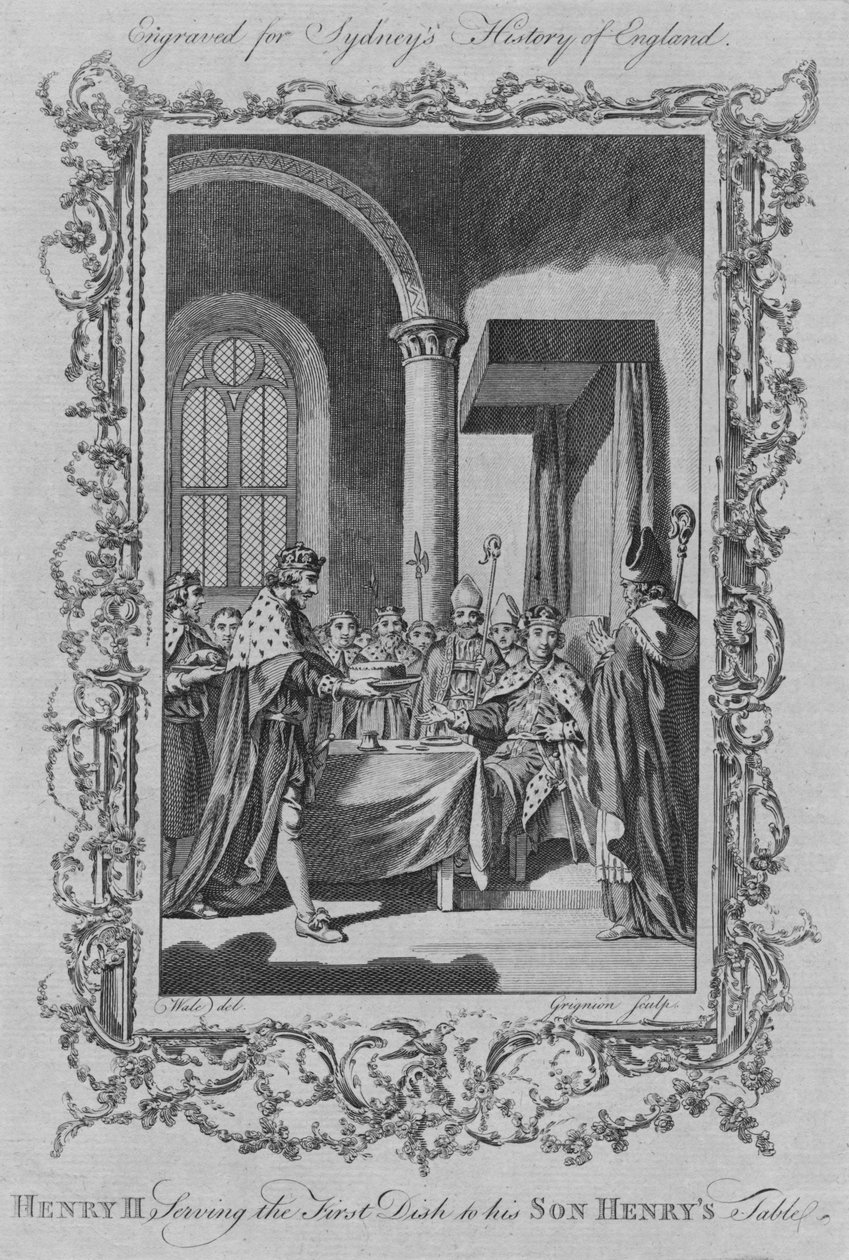 Henrique II servindo o primeiro prato à mesa de seu filho Henrys, 1773. de Unbekannt