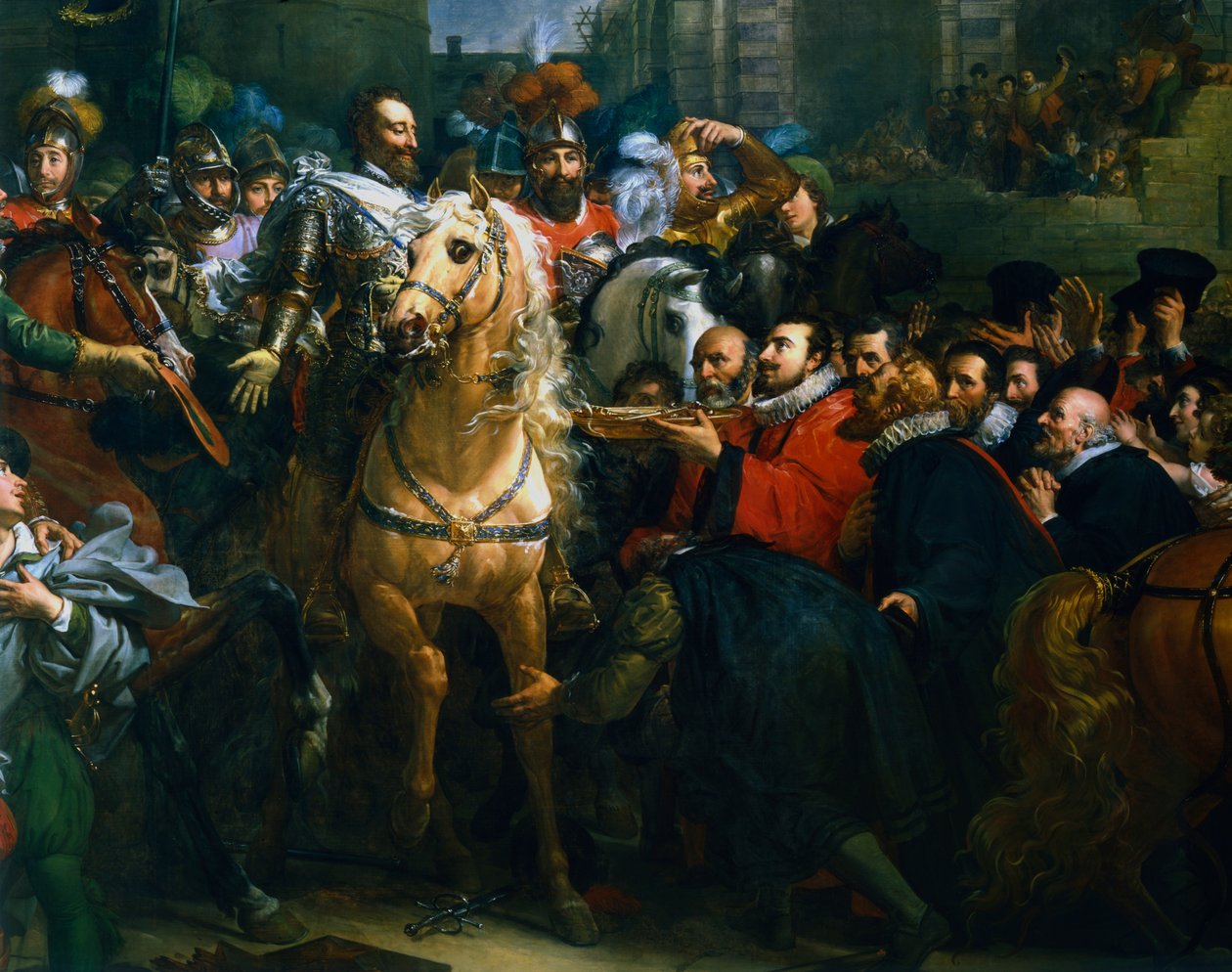 Henrique IV da França entrando em Paris, 22 de março de 1594, século XIX de Unbekannt