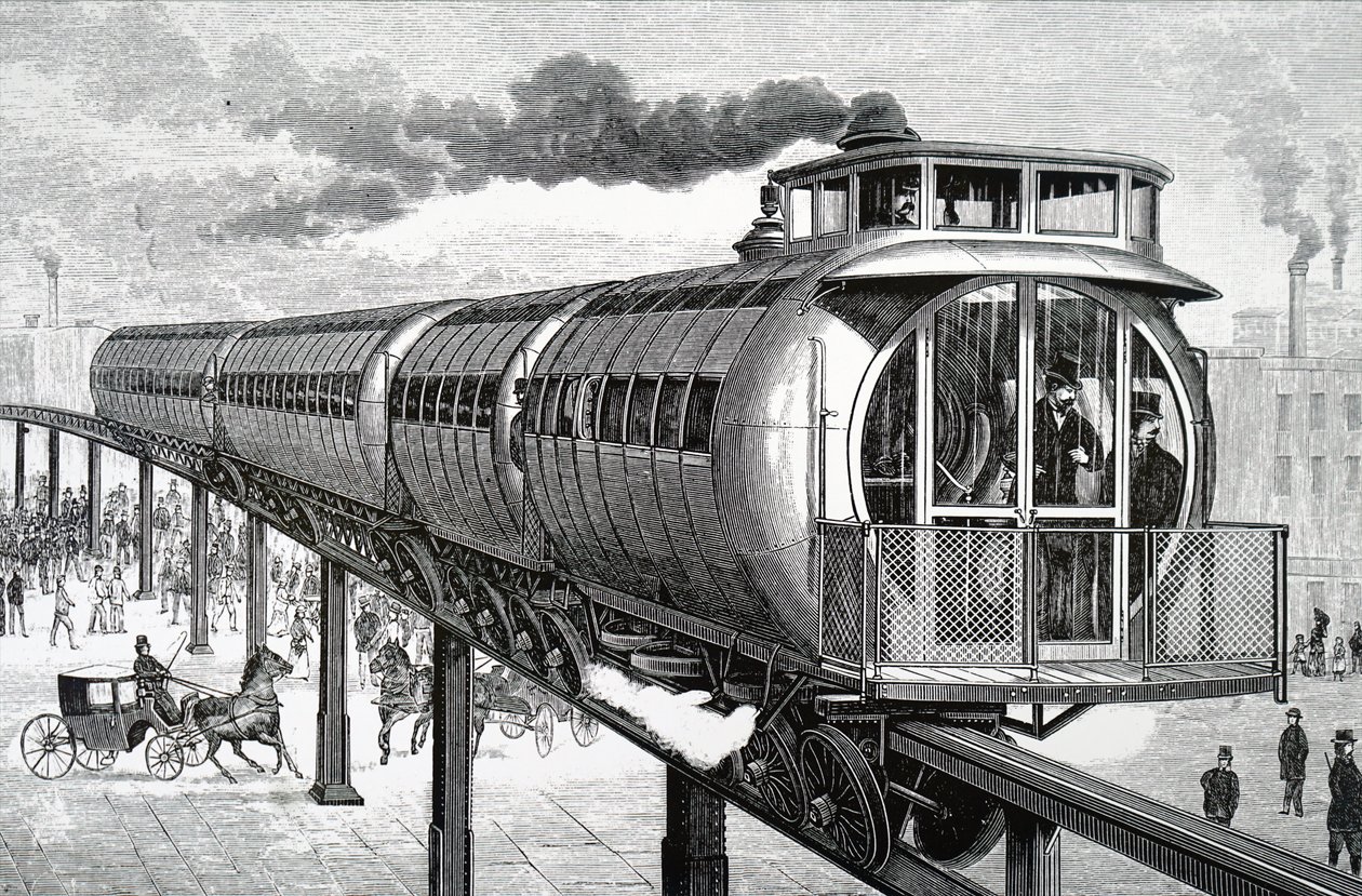 O sistema de monocarril elevado de Henry Meiggs. de Unbekannt