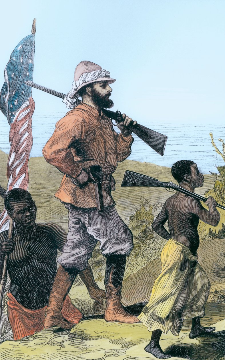 Henry Morton Stanley se aproximando do Lago Tanganyika, África, século XIX de Unbekannt