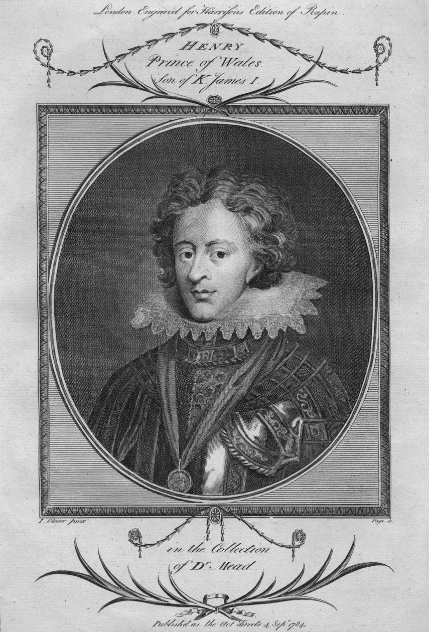 Henrique, príncipe de Gales, filho do rei Jaime I, 1784. de Unbekannt