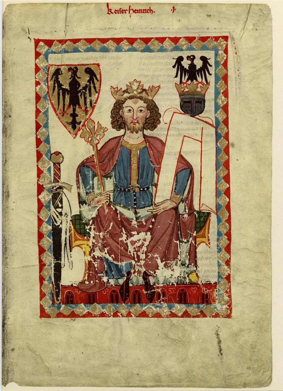 Henrique VI 1165-1197, Sacro Imperador Romano do Codex Manesse, entre 1305 e 1340 de Unbekannt