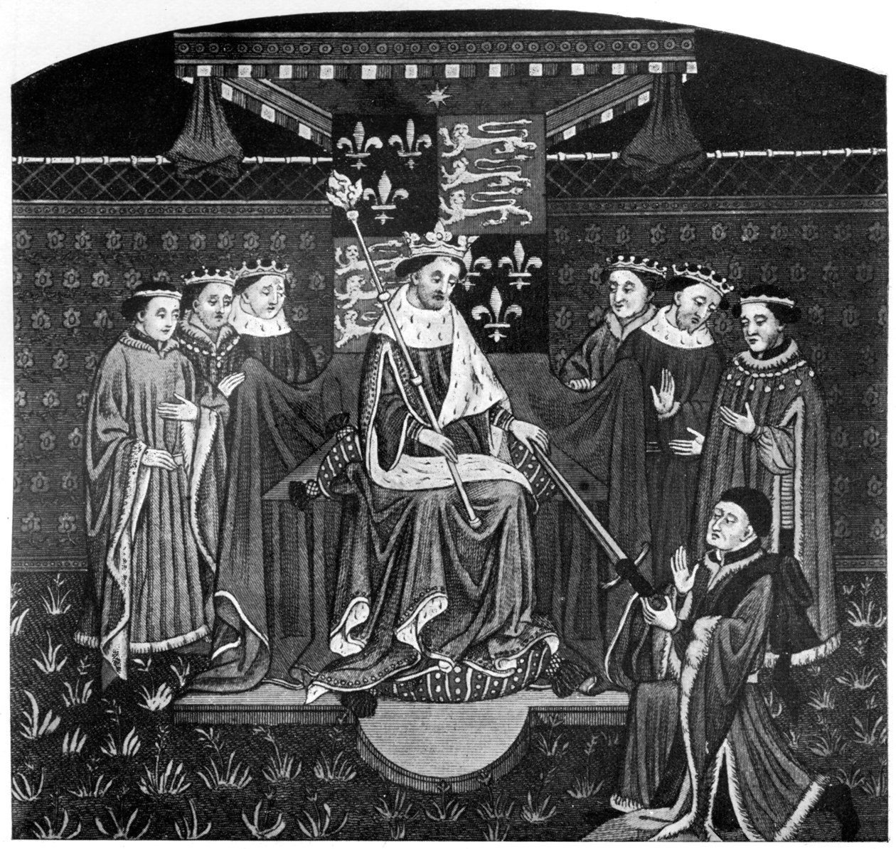 Henrique VI apresentando uma espada a John Talbot, conde de Salisbury, c1445, 1910 de Unbekannt