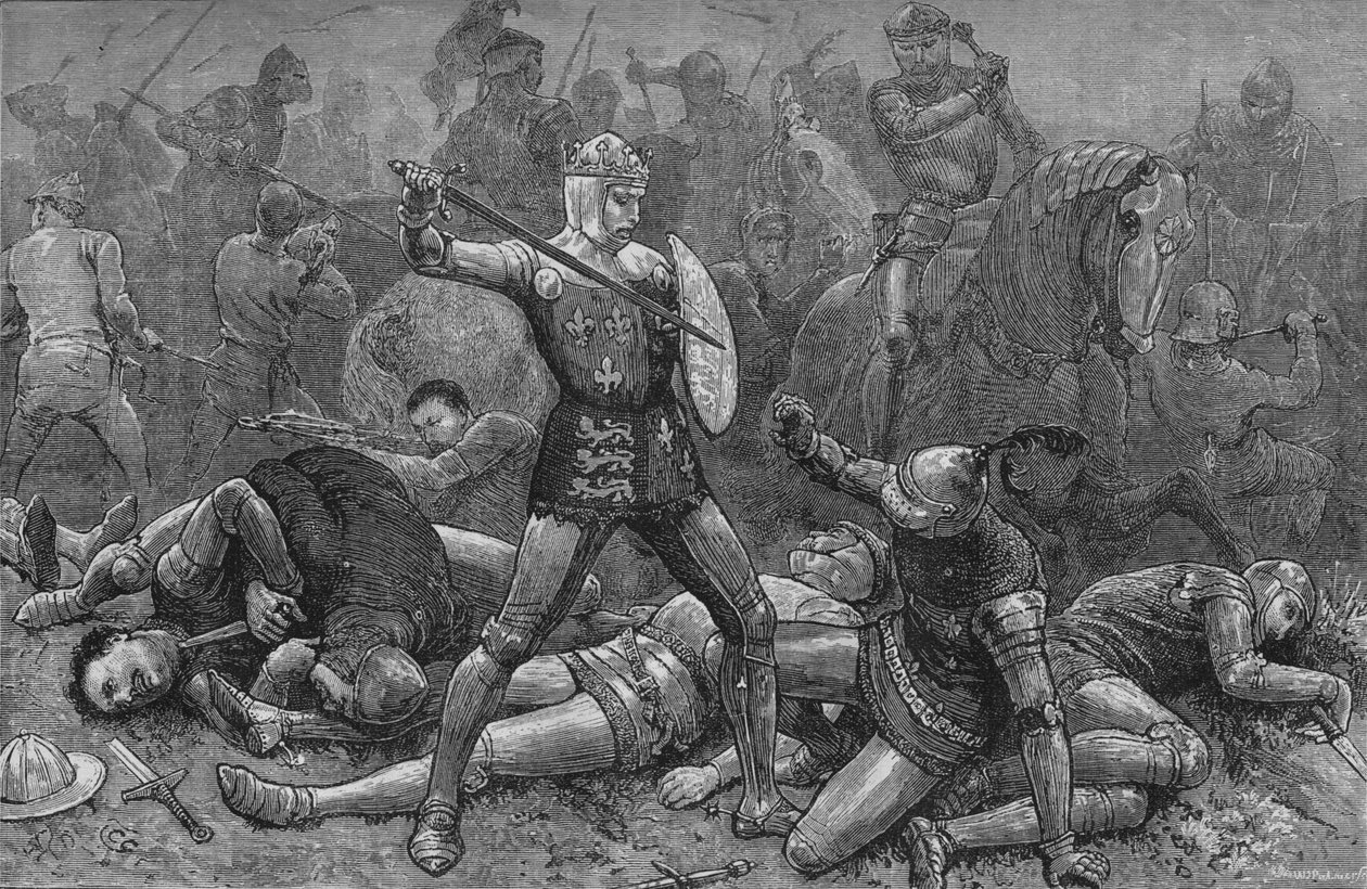Henry e Alencon em Agincourt, 25 de outubro de 1415, c1880 de Unbekannt