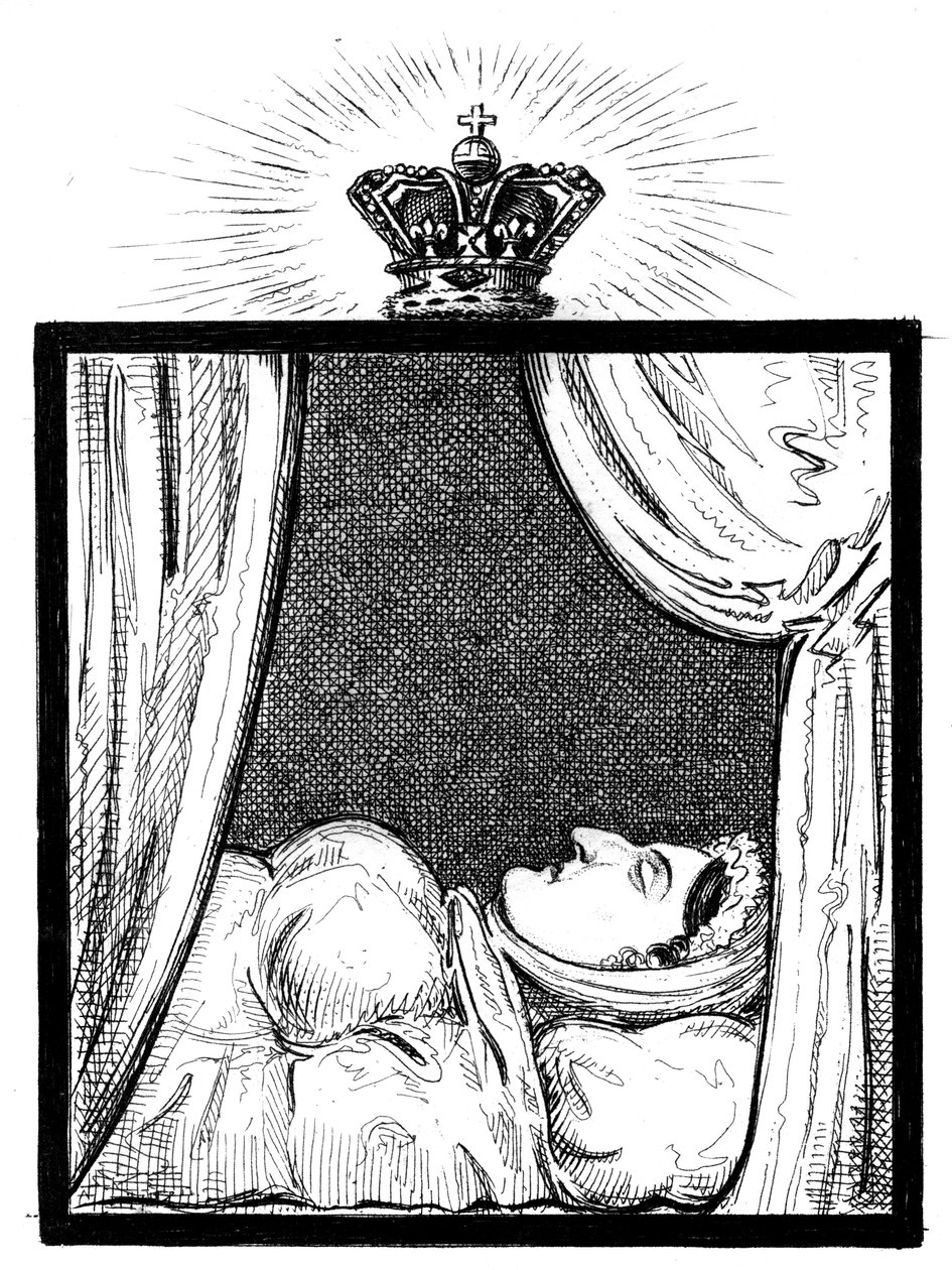 Sua Majestade a Rainha Caroline, como ela apareceu algumas horas após sua morte, c1821 de Unbekannt