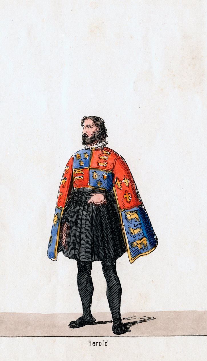 Herald, figurino para peça de Shakespeares, Henrique VIII, século XIX de Unbekannt