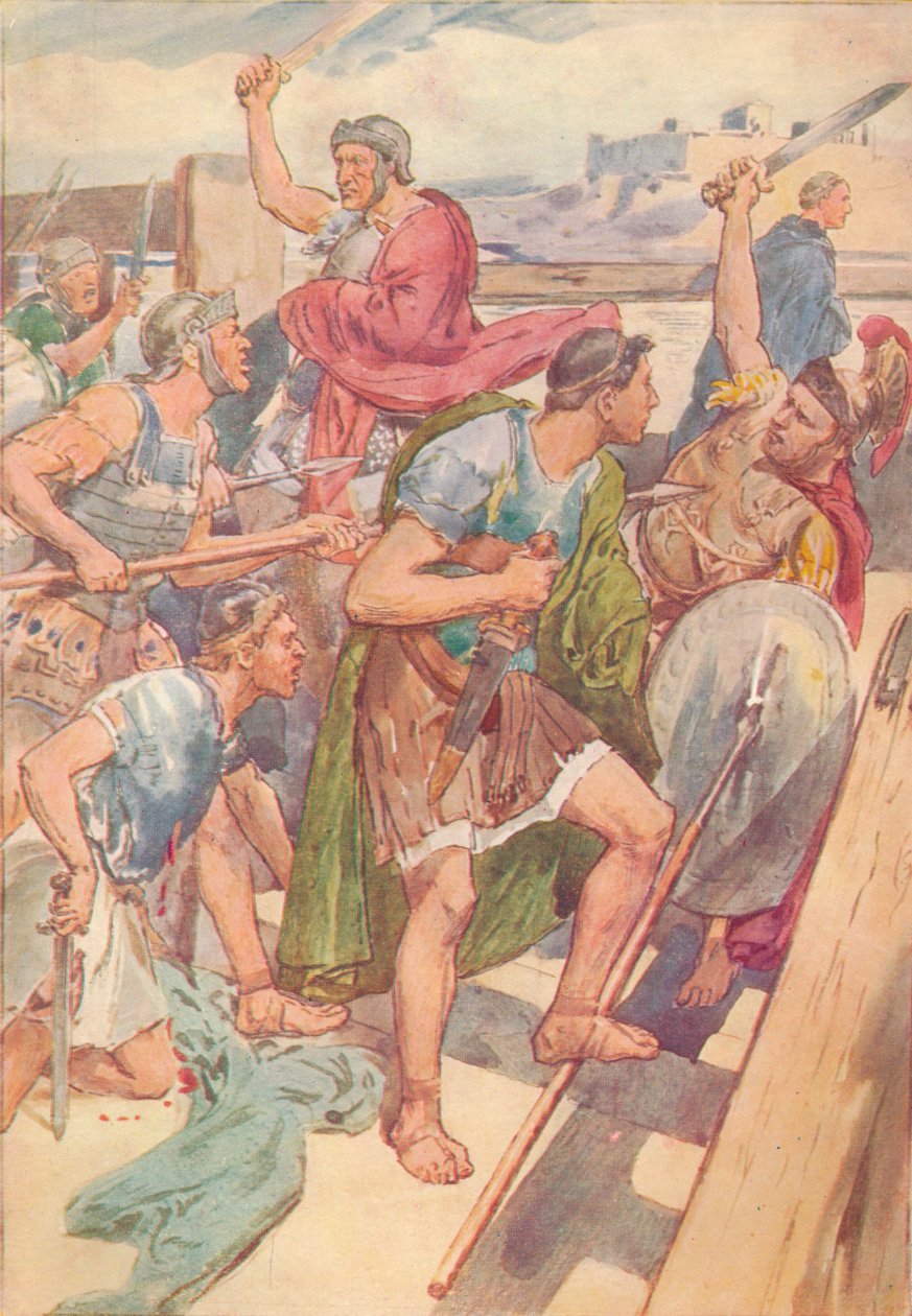 Aqui seria possível, ele pensou, manter o inimigo à distância, c1912 1912 de Unbekannt