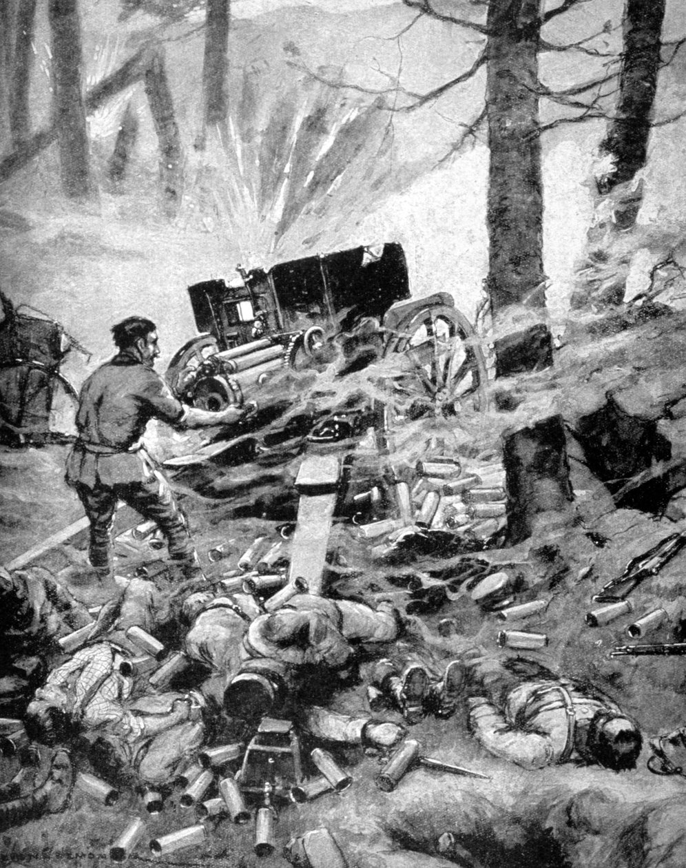 Heroísmo de uma bateria italiana de 75 mm, Primeira Guerra Mundial, 1915 de Unbekannt