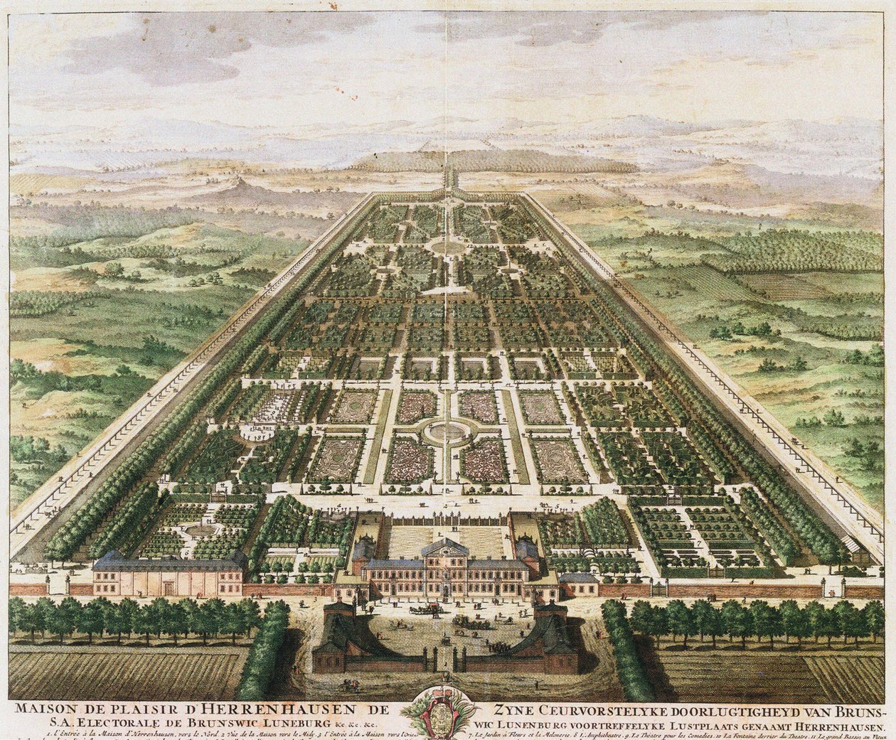 Herrenhausen: Castelo e Jardins, c. 1745 de Unbekannt