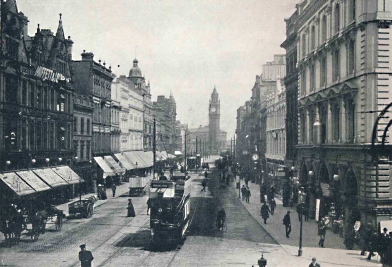 High Street, Belfast, mostrando o Albert Memorial à distância, 1917 de Unbekannt
