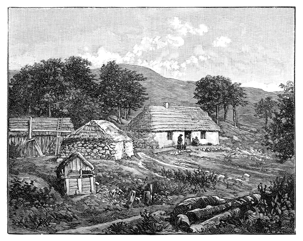 Chalés nas montanhas em Lochaber, Escócia, 1900 de Unbekannt