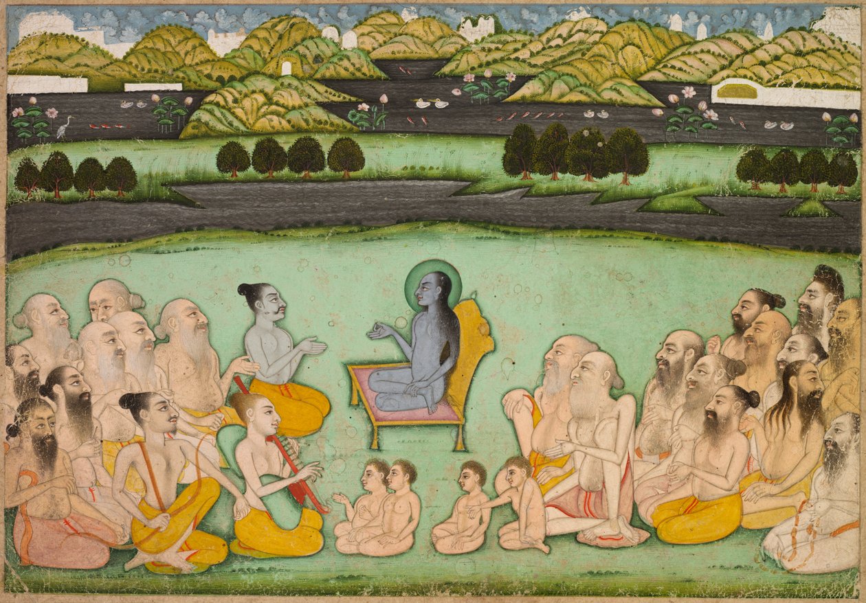 Deus Hindu Krishna Conversando com Anciãos, c. 1800. de Unbekannt
