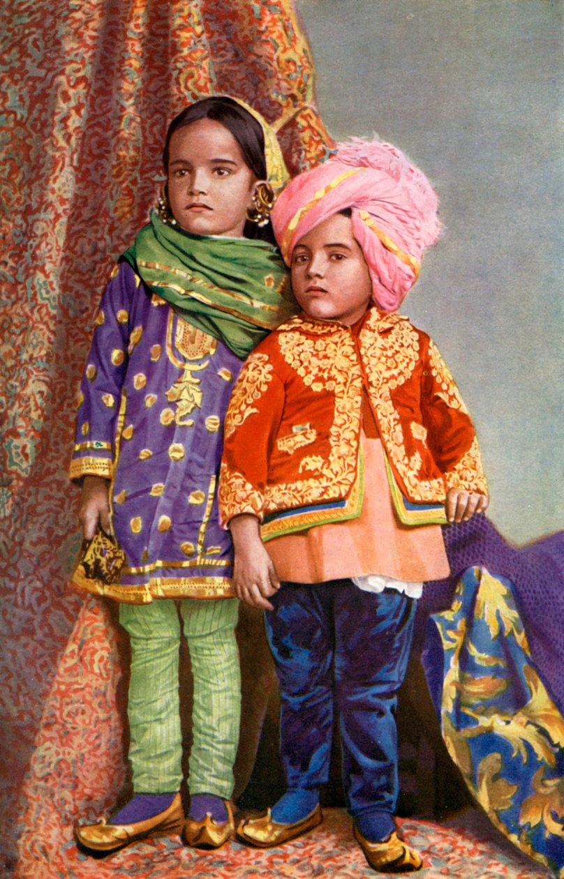 Crianças hindus da Caxemira do Norte, Índia, 1922 de Unbekannt
