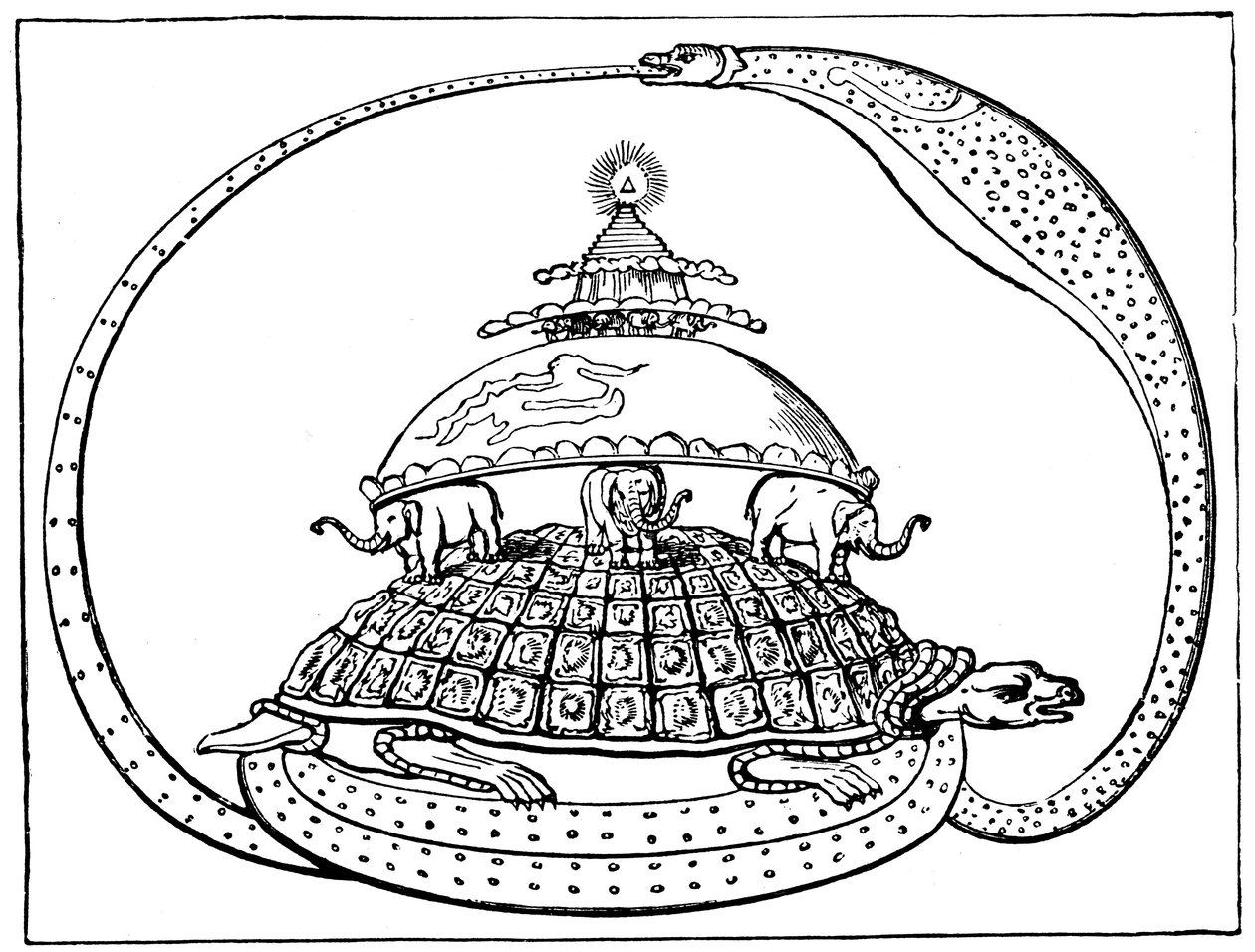 Conceito hindu do universo, c1880 de Unbekannt
