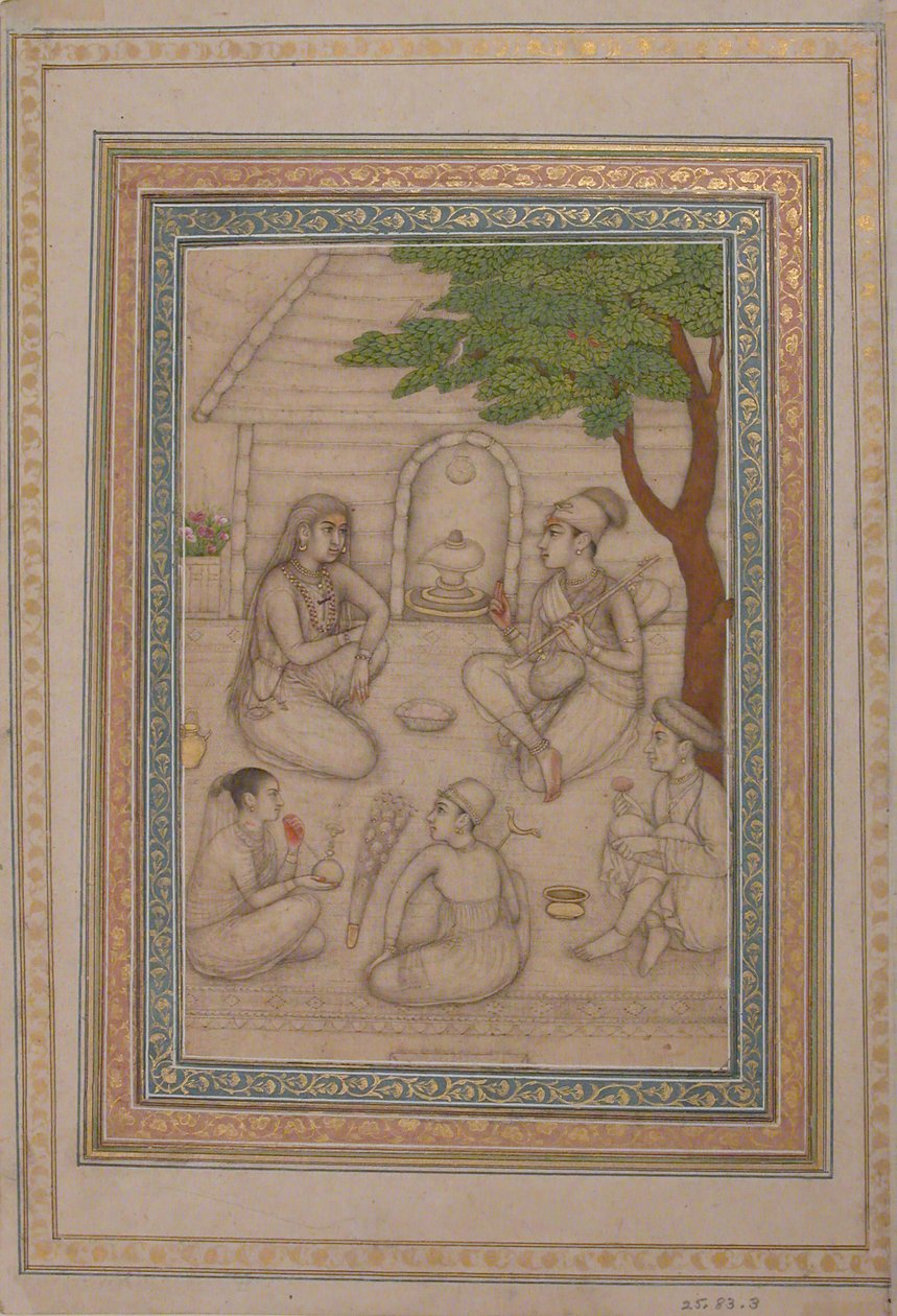 Hindus Conversando diante de um Santuário, século XVII. de Unbekannt