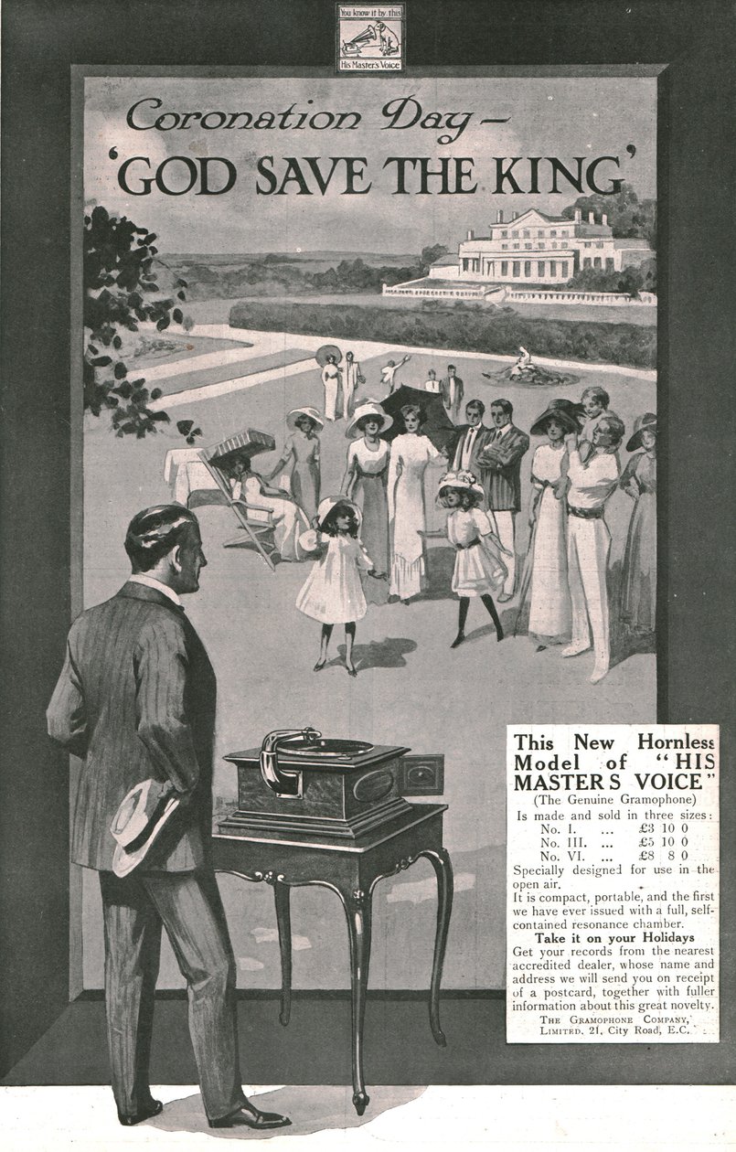 Seu anúncio de voz de mestrado, 1911. de Unbekannt