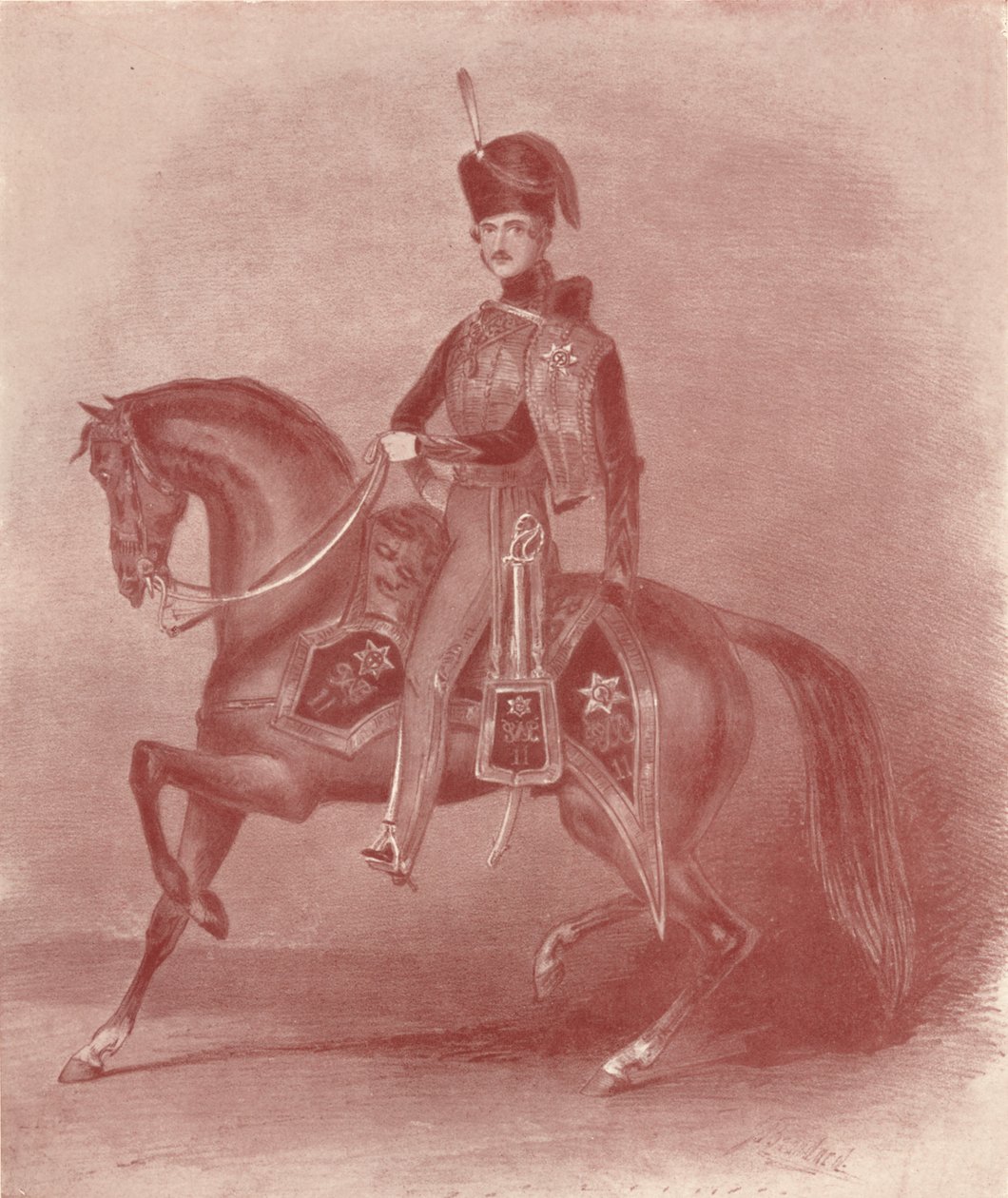 Sua Alteza Real o Príncipe Albert, Coronel dos 11os Hussardos, século XIX, 1909 de Unbekannt