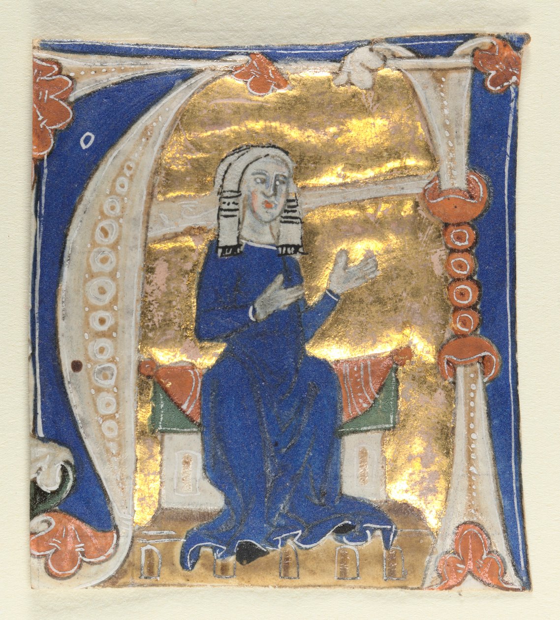 Inicial Historiated A Excised de uma Bíblia, 1200s. de Unbekannt