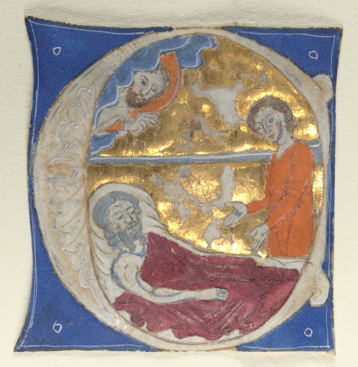 Inicial historiada extirpada de uma Bíblia, 1200s. de Unbekannt