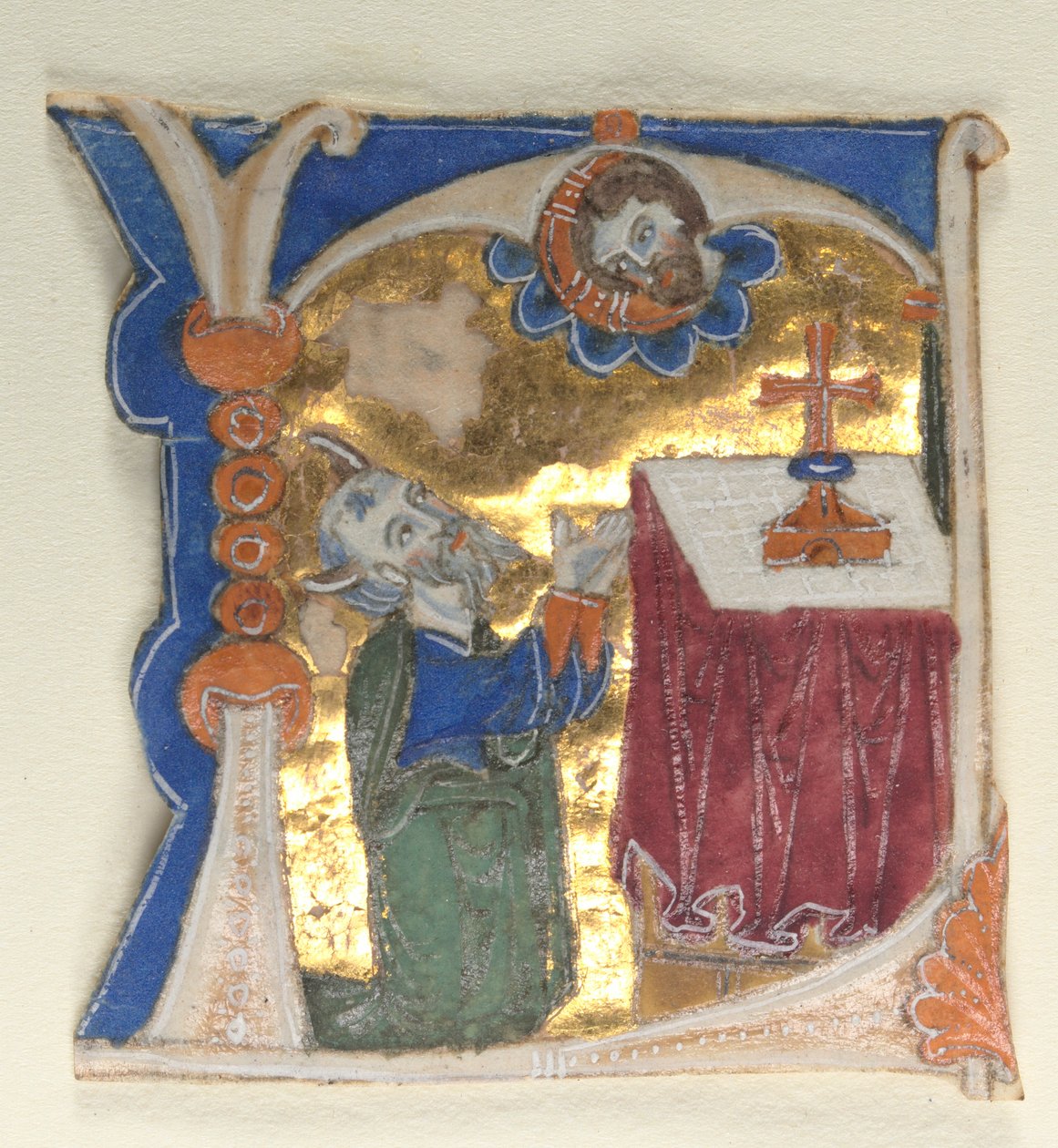 Inicial historiada extirpada de uma Bíblia, 1200s. de Unbekannt