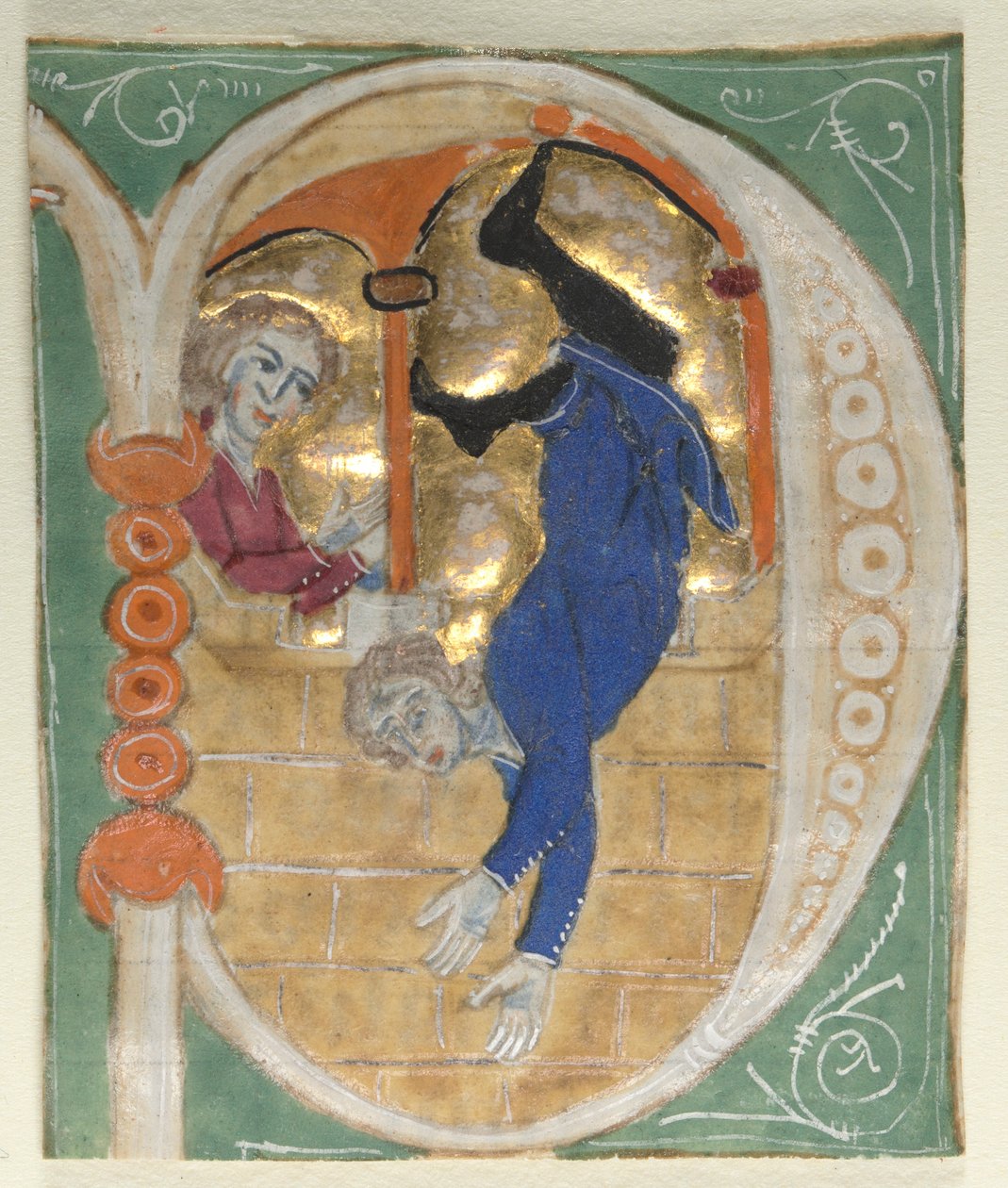 Historiated Initial P Excised from a Bible, 1200s. de Unbekannt