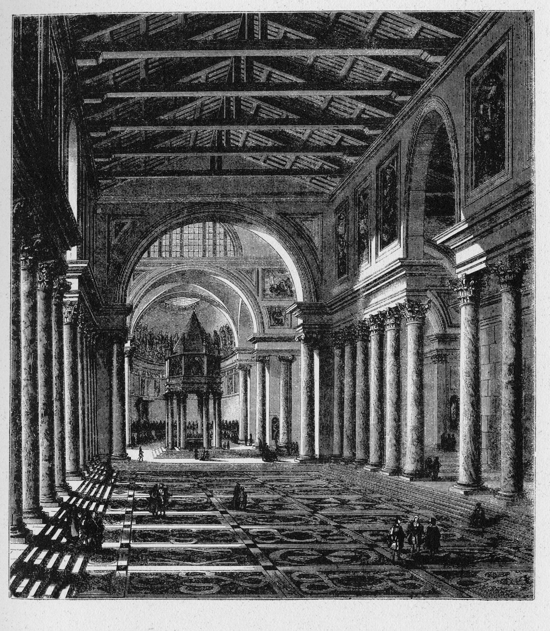 História da Roma Antiga. A Basílica de São Pedro é uma igreja do final da Renascença localizada dentro da Cidade do Vaticano. de Unbekannt