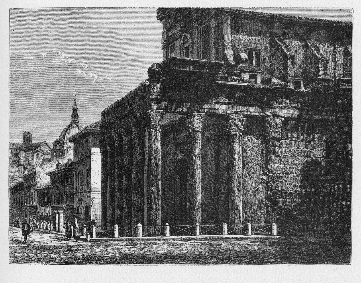 História da Roma Antiga. Templo de Antoninus e Faustina é um antigo templo romano em Roma, adaptado à igreja de São Lourenço em Miranda. de Unbekannt