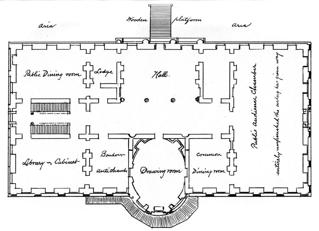 Planos originais de Hobans para a Casa Branca, século 18 1908 de Unbekannt