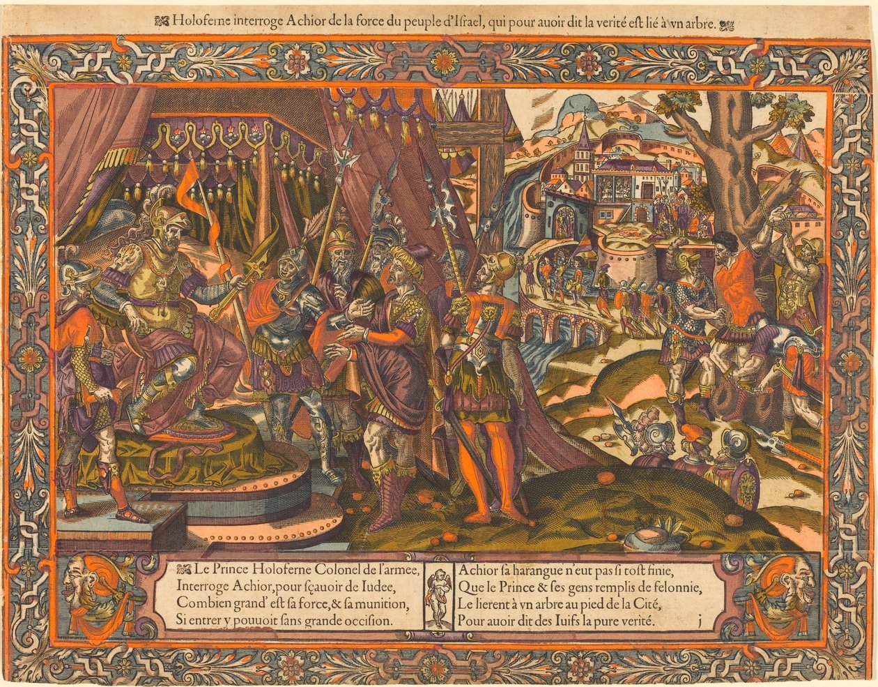 Holofernes Interrogando Achior, c. 1575. de Unbekannt