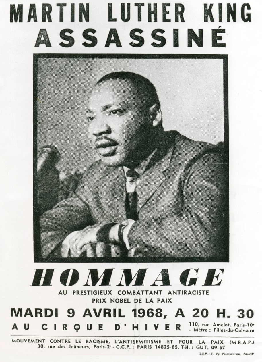 Homenagem a Martin Luther King, 1968 de Unbekannt