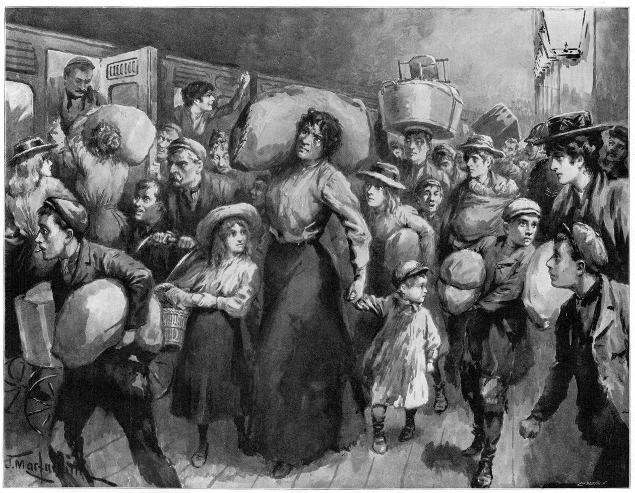 Selecionadores de lúpulo saindo da ponte de Londres à meia-noite de 1900 de Unbekannt