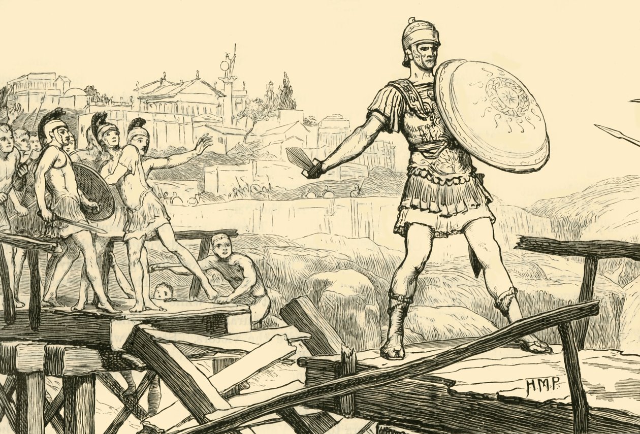Horácio Cocles defendendo a ponte, 1890. de Unbekannt