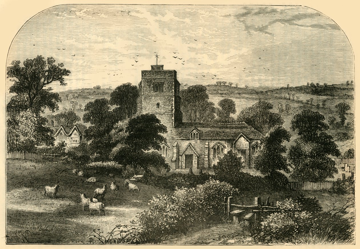 Igreja de Hornsey em 1750, c1876. de Unbekannt