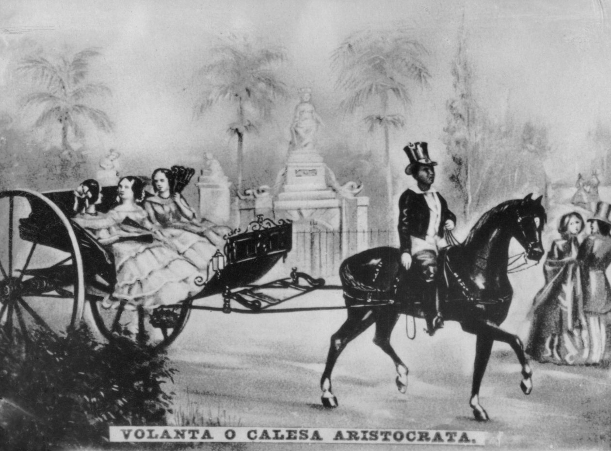 Cavalo e carruagem da aristocracia, c1910 de Unbekannt