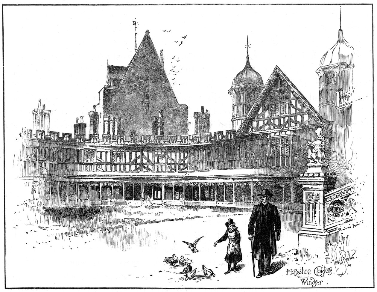 Claustros em ferradura, Castelo de Windsor, 1900 de Unbekannt