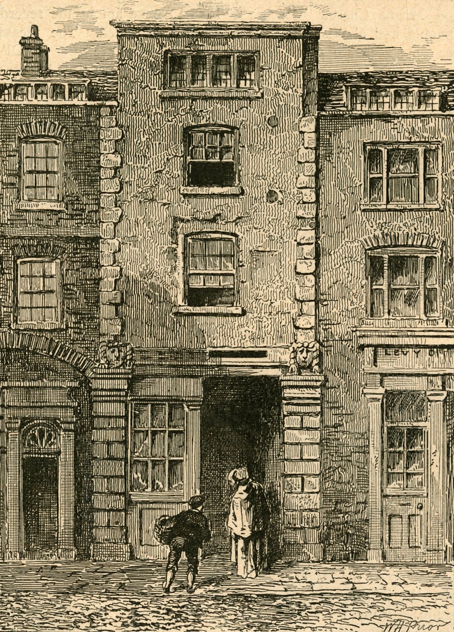 Casa disse ter sido ocupada por Dryden em Fetter Lane, 1897. de Unbekannt