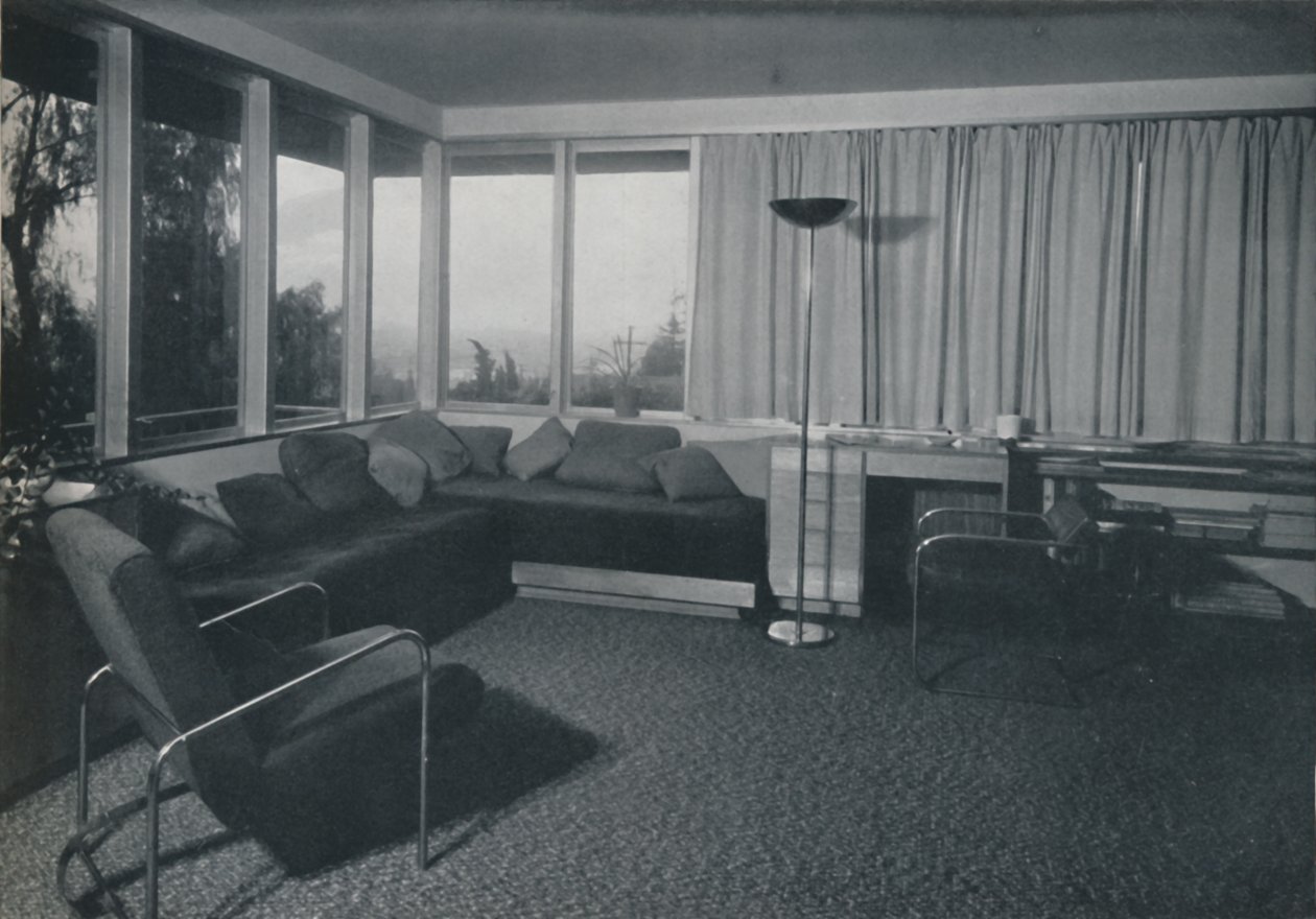 Casa em Los Angeles por Richard J Neutra. - Um tiro interior dos aposentos, 1942 de Unbekannt