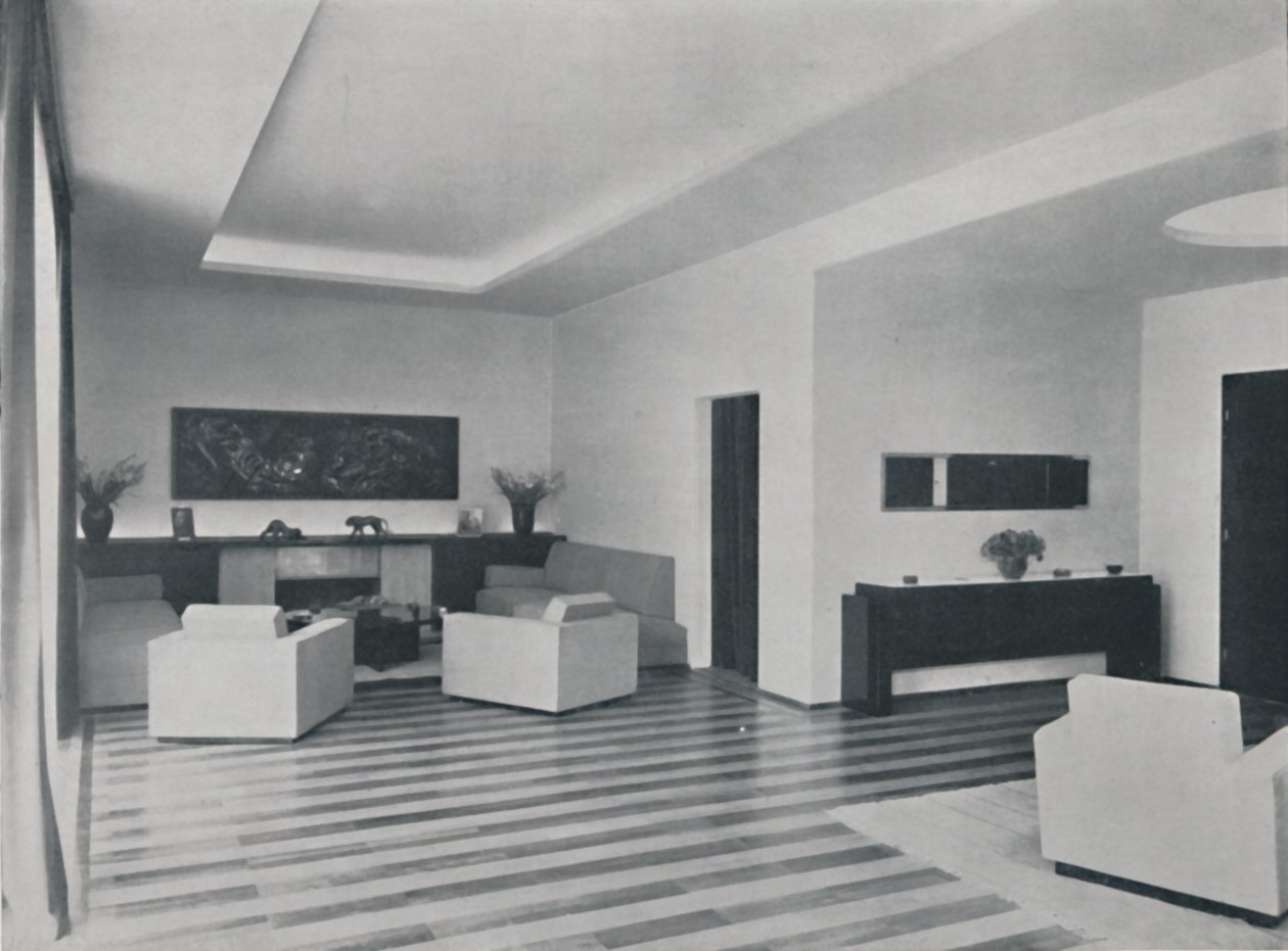 Casa em Bucareste por Rudolf Frankel - A sala de estar, 1942 de Unbekannt