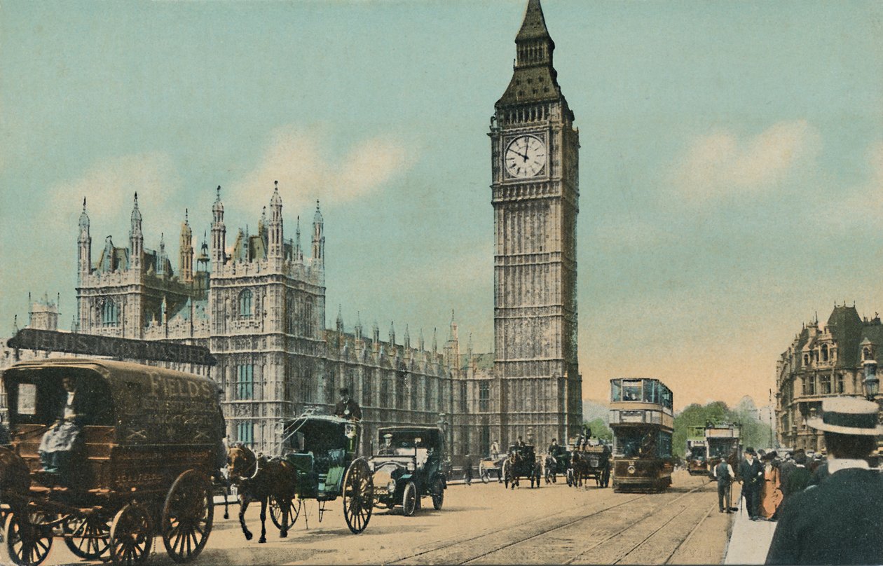 Casas do Parlamento, e Westminster Bridge, Londres, c1900s. de Unbekannt