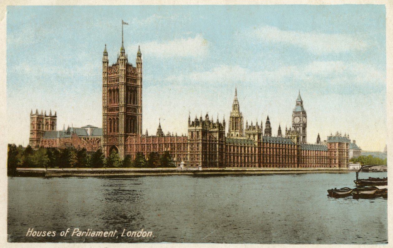 Casas do Parlamento, Westminster, Londres, século XX de Unbekannt