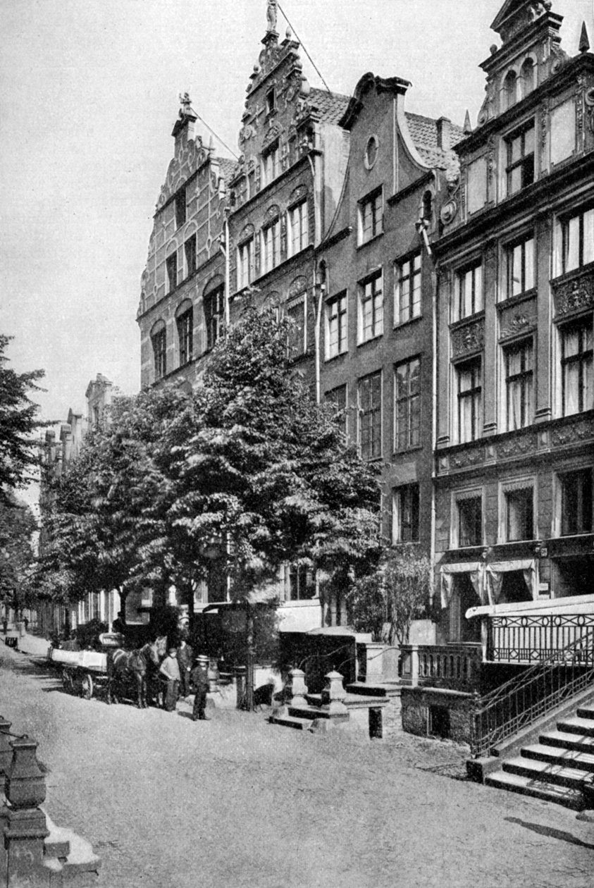 Casas no Brodbankengasse, Danzig, c1922 de Unbekannt