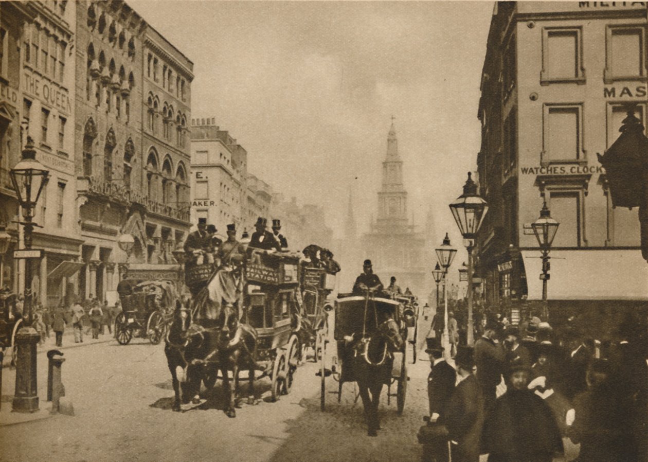 Como Londres mudou desde que os chapéus de coco foram usados por passageiros externos, c1900, c1935. de Unbekannt