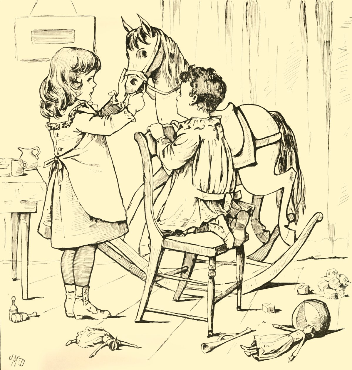 Como o cavalo de balanço comeu o bolo, 1881. de Unbekannt